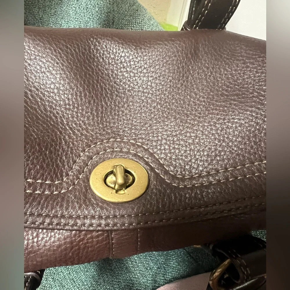 Coach Chelsea Satchel in Brown pebbled leather #10953 - Picture 6 of 7